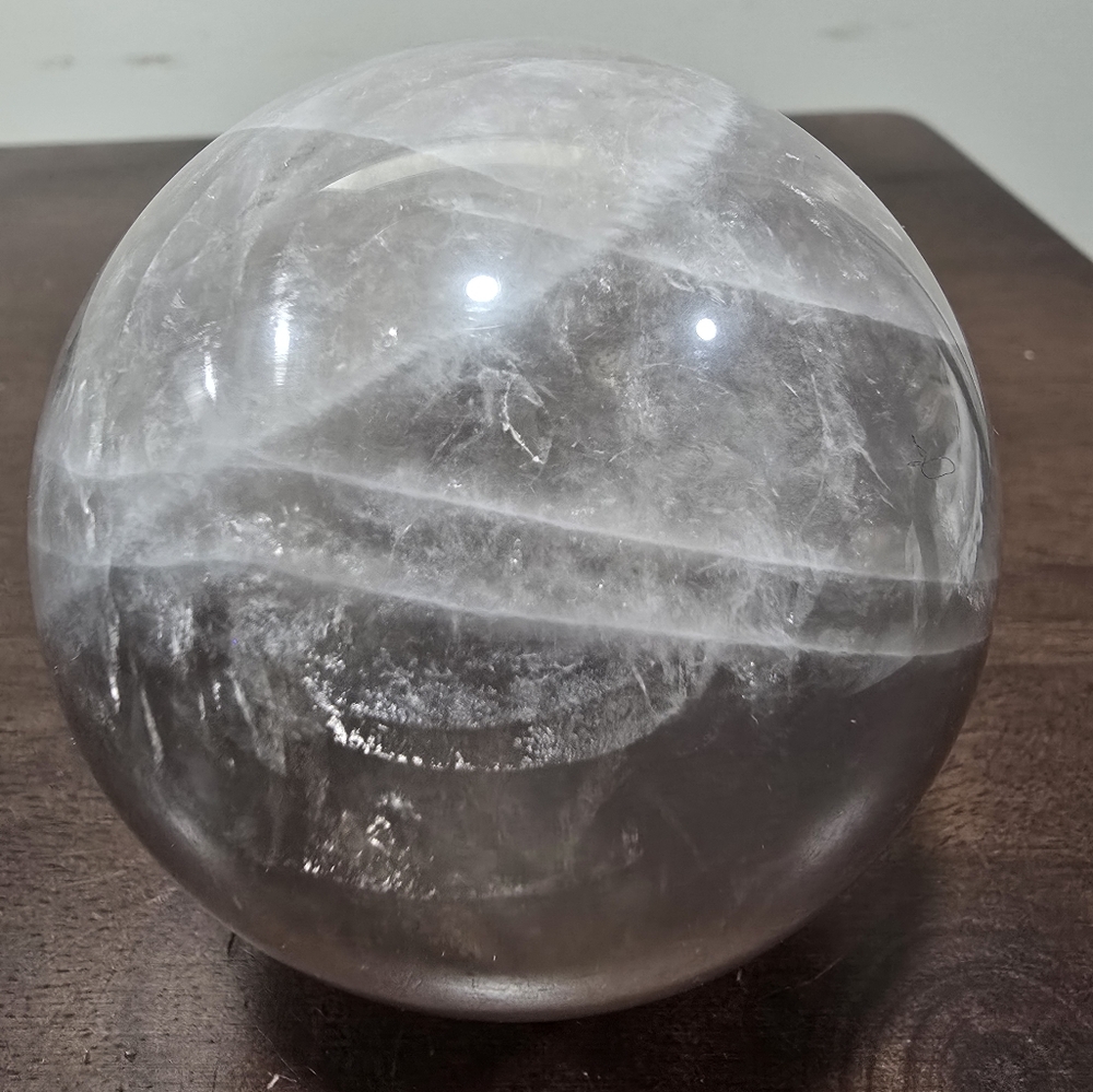 1.1 lbs Black Moonstone Crystal Sphere 71mm - Picture 3 of 17